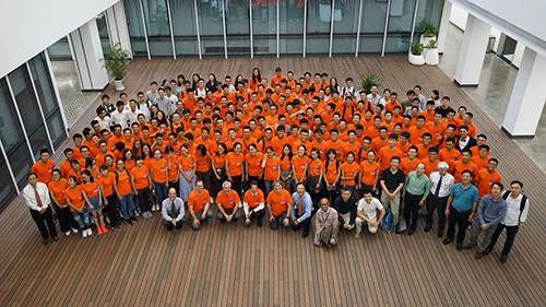 Image of new cohort of 144 students at Zhejiang University-University of Illinois Institute Fall 2017 in Haining, China